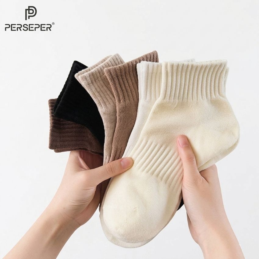 Tất cổ ngắn nữ nam chất vải cotton mềm mịn, vớ nữ basic unisex - Cherry Shop