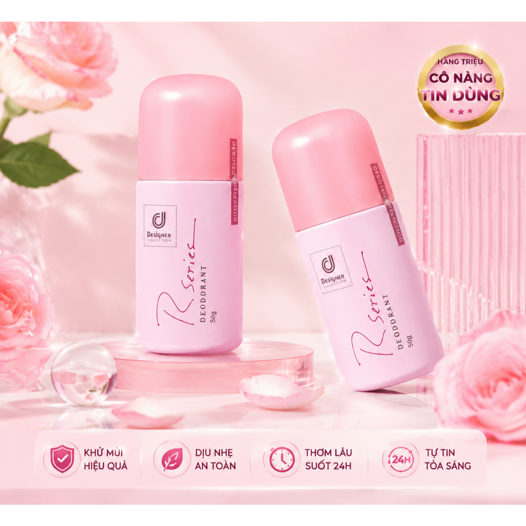 Lăn Khử Mùi Rsarias 50g Chính Hãng Thái Lan - Ngăn Mồ Hôi, Khử Mùi, Lưu Hương 48H, Không Gây Thâm Nách