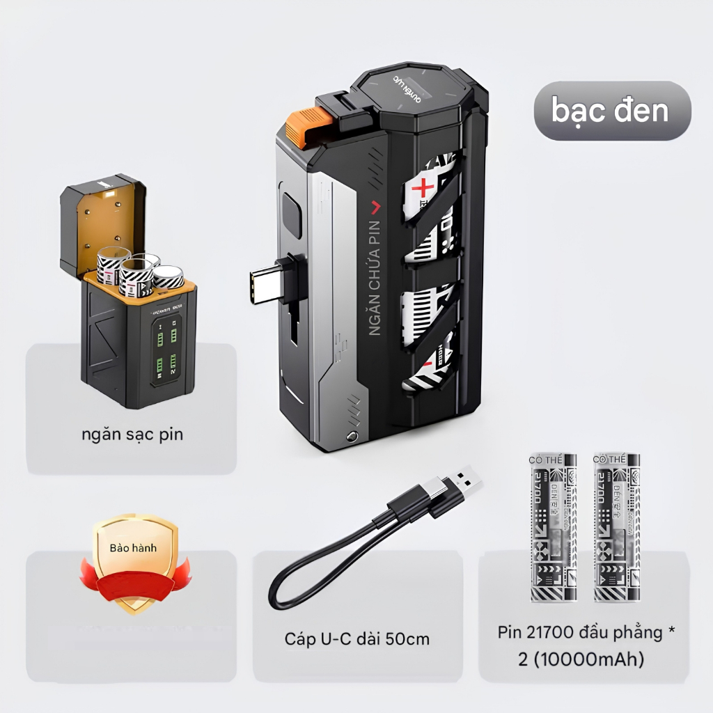 Sạc Dự Phòng 25000mAh Có Dock Sạc Pin Rời | Hỗ Trợ iPhone Samsung Xiaomi | BigBuy360 - bigbuy360.vn