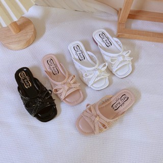 FORM NHỎ sz 21-35 Dép Lê Ren Hoa Đính Nơ Đế Dẻo Mềm Êm Chân Cho Bé Gái K208