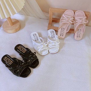 FORM NHỎ sz 21-35 Dép Lê Ren Hoa Đính Nơ Đế Dẻo Mềm Êm Chân Cho Bé Gái K208