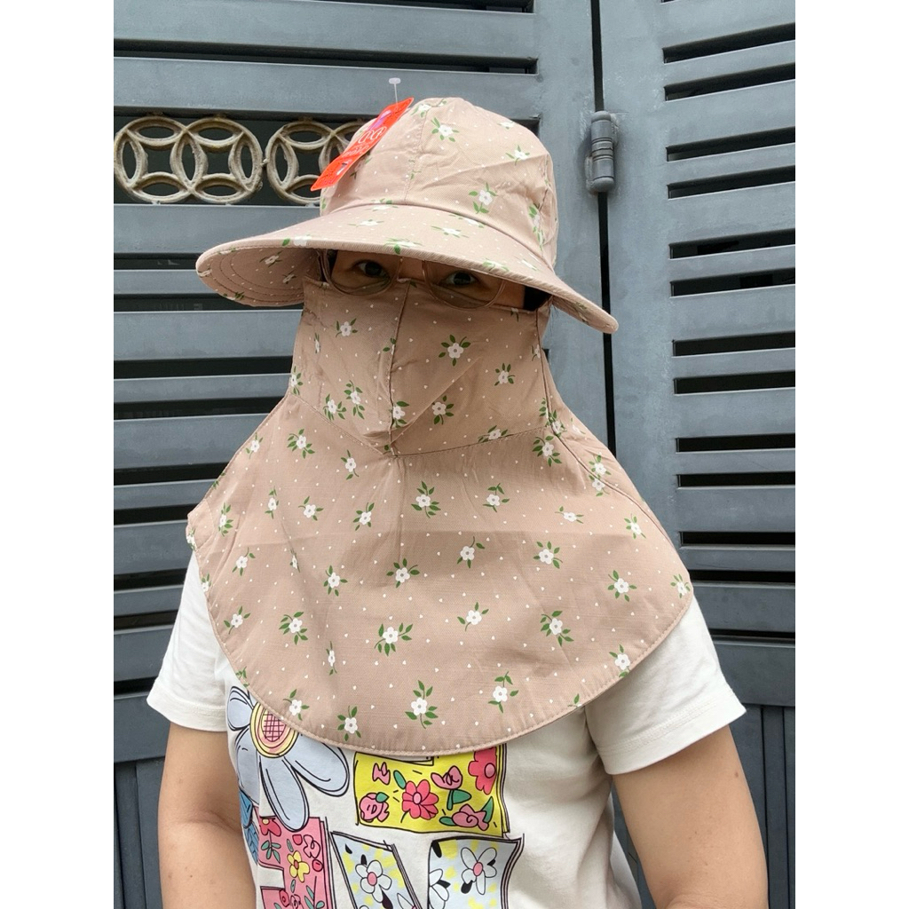 Nón Mũ Chống Nắng Nữ Vành To Khẩu Trang Thoáng Vải Đẹp Mát