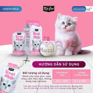 [Túi 6 gói] Sữa tươi sữa dê KitCat Goat Milk cho mèo con Gói 50ml