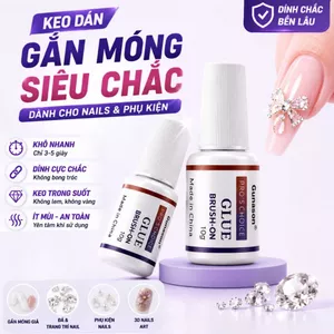 Keo dán móng chuyên dụng gắn móng gắn đá phụ kiện nails siêu chắc nhanh khô Gunasen Glue Brush 10g