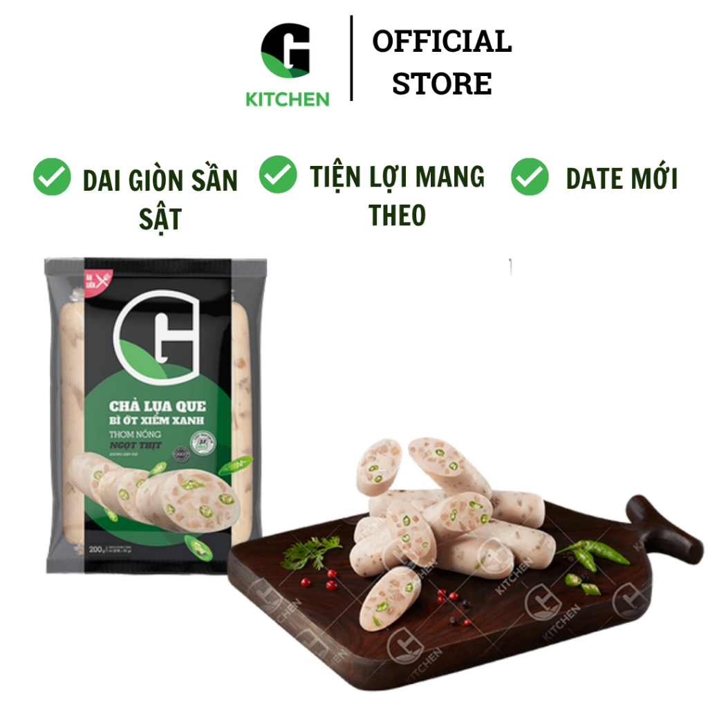Chả Lụa Que Bì Ớt Xiêm Xanh G Kitchen 200g/ 50g [Giao HCM]
