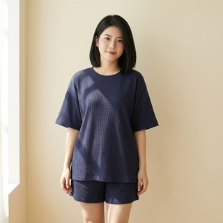 Set Đồ Bộ Nữ Form Rộng Waffle Cao Cấp Áo Tay Lỡ Quần Short Basic Mặc Nhà Đi Chơi Style Hàn Quốc [NP BN002]