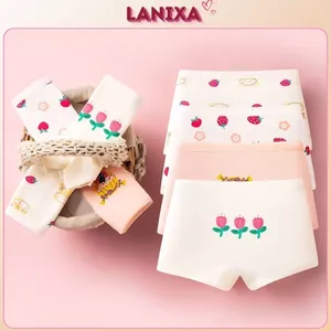 COMBO 4 Quần chip đùi bé gái cao cấp thấm hút mồ hôi co giãn đa chiều họa tiết xinh xắn LANIXA L8026