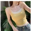 Áo Hai Dây Phối Màu Mùa Hè RANSHI Vải Cotton Mịn Mát Co Giãn Ôm Body Năng Động Quyến Rũ - RA368