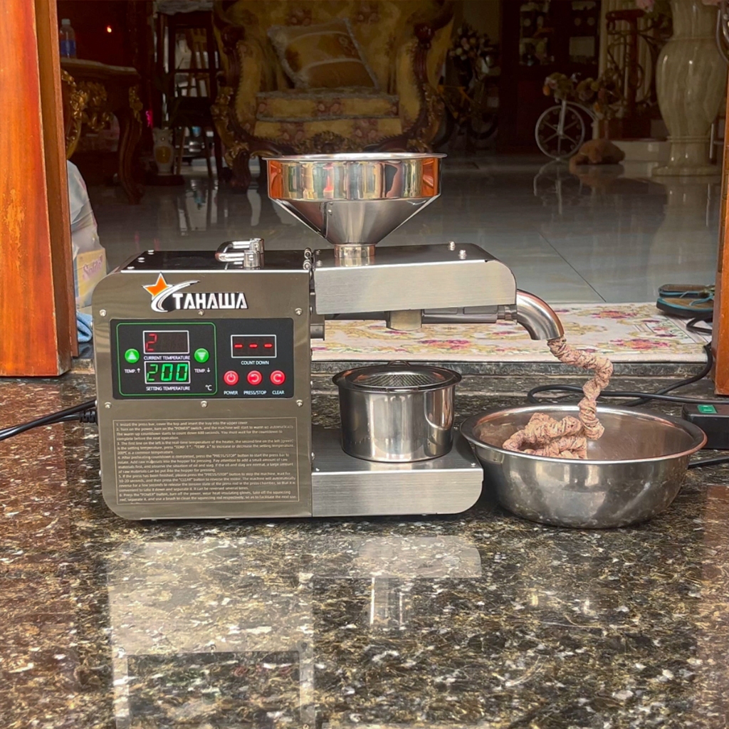 Máy ép dầu thực vật cao cấp Tahawa Nhật Bản TH-X8S - Bảo Hành Chính Hãng 2 Năm - Ép Dầu Lạc, Vừng, Đậu Tương, Dầu Gấc...