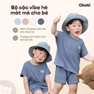 Bộ Cộc Trẻ Em Mùa Hè Tay Rơi Khỏe Khoắn Cho Bé Trai Bé Gái Obebi 8-22KG BC380