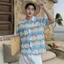 Áo Sơ Mi Lưới Đi Biển Tay Ngắn DBD 36 Hoạ Tiết Vân Sóng Đan Lưới Thoáng Mát Chỉ Giặt Tay