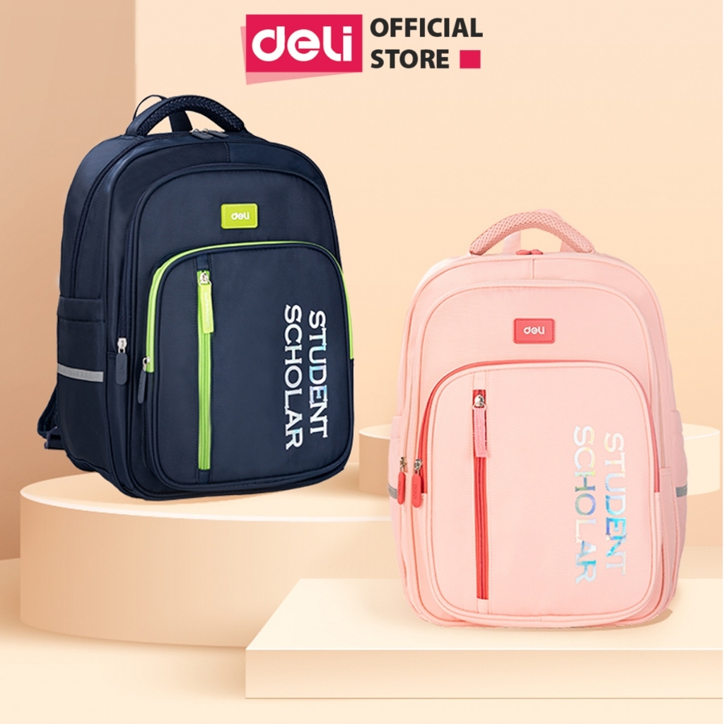 [VHL x Deli] Chống Gù Cao Cấp Deli - Cặp Công Thái Học Chất Bền, Nhẹ, Chống Thấm Nước Thoải Mái Phù Hợp Học Sinh
