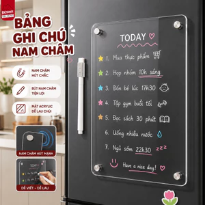 Bảng Nam Châm Trong Suốt Ghi Chú Tính Từ, Bảng Acrylic Dán Tủ Lạnh Lập Kế Hoạch To Do List
