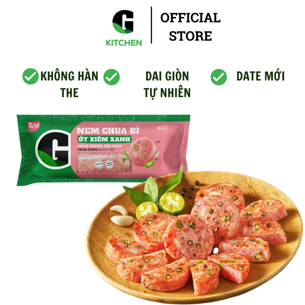 Nem chua bì ớt xiêm xanh G Kitchen 180g/45g [Giao nội thành HCM]