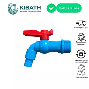 Vòi Hồ Nhựa PVC Dày Dặn Phi 21 / Phi 27, Vòi Nước Nhựa Tay Gạt 2 Chiều Siêu Bền Màu Xanh