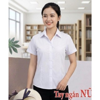Aó Sơ Mi Trắng Bé Gái Người  Lớn Cọc Tay Dài Tay Tay Lỡ Đi Học Đi Làm SIZE 18-85kg Vải Kate Loại Nhất Chất Lượng Cao Cấp