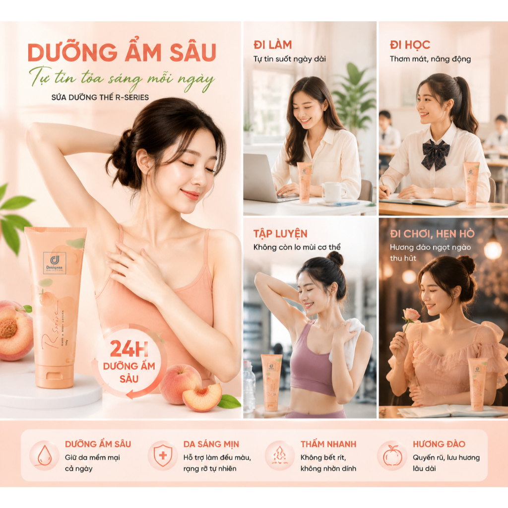 🍑 Sữa Rửa Mặt Đào Thiên Nhiên – Làm Sạch Sâu, Kiểm Soát Dầu, Giảm Mụn, Dưỡng Ẩm Cho Da Mịn Màng Rạng Rỡ