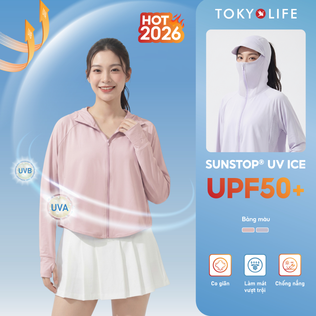 Áo khoác chống nắng TOKYOLIFE SunStop Ice kiểu dáng năng động thoáng khí bảo vệ da toàn diện 40005331
