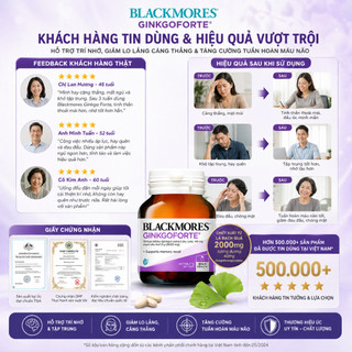 Viên uống bổ não Blackmores gingkoforte 40 viên giảm tình trạng lo lắng căng thẳng, suy giảm trí nhớ