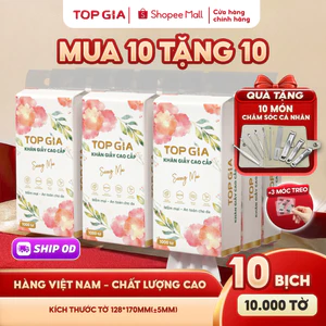 khăn giấy rút đáy Sương Mai TopGia 10000 tờ hàng Việt Nam tặng bộ 10 món chăm sóc cá nhân