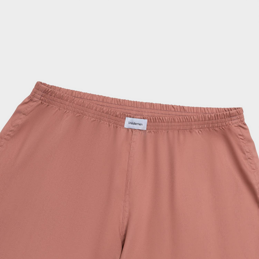 Quần short nam mặc nhà 100% Cotton Insidemen mát mẻ, khô thoáng, phần lưng chun không hằn ISO8000H0