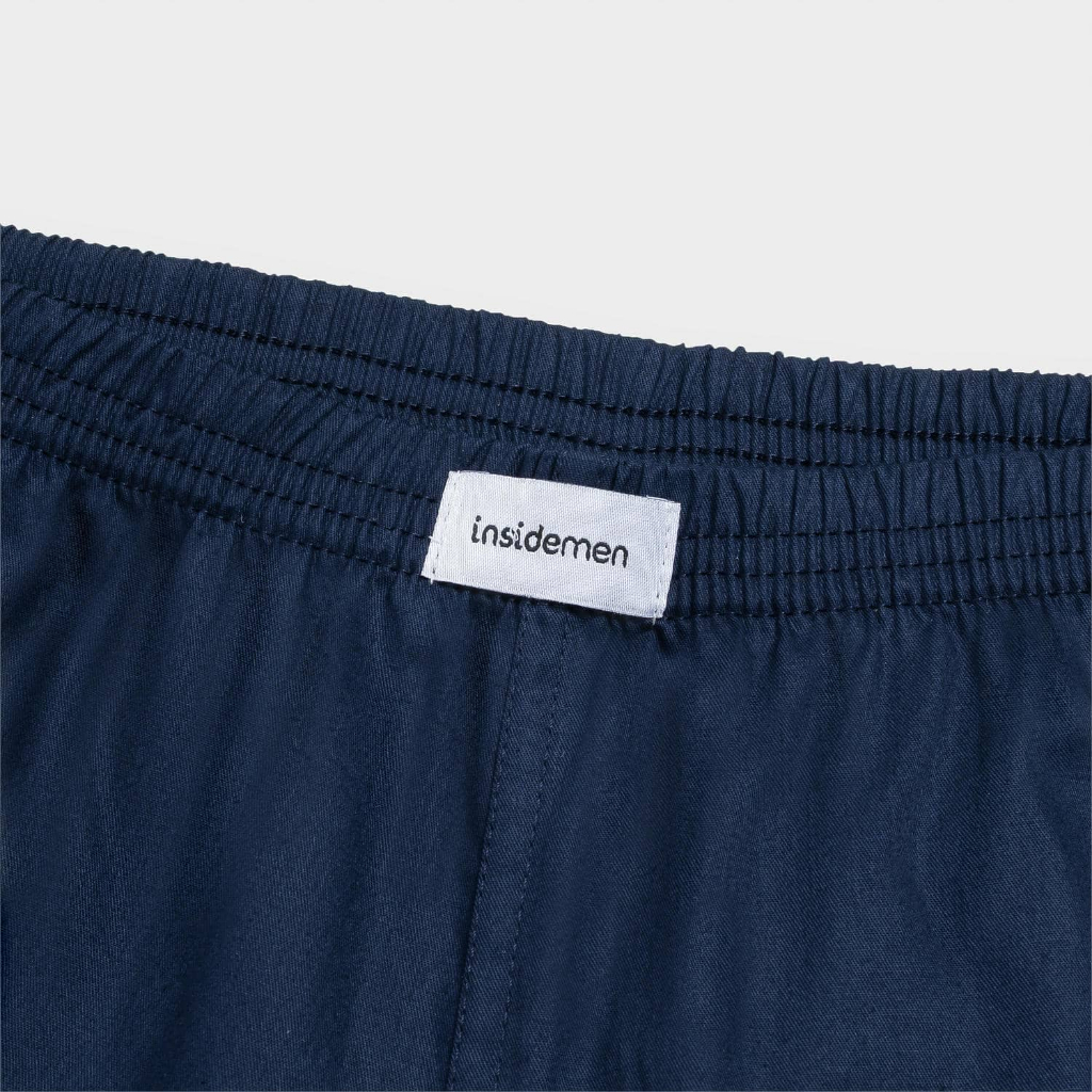 Quần short nam mặc nhà 100% Cotton Insidemen mát mẻ, khô thoáng, phần lưng chun không hằn ISO8000H0