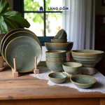 Bộ bát đĩa, set bàn ăn gốm sứ Bát Tràng cao cấp - Hàng nghệ nhân thủ công cho gia đình nhiều người ăn - Làng Gốm — ảnh 4