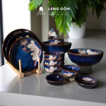 Bộ bát đĩa, set bàn ăn gốm sứ Bát Tràng cao cấp - Hàng nghệ nhân thủ công cho gia đình nhiều người ăn - Làng Gốm — ảnh 6