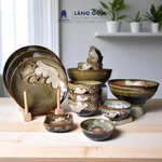 Bộ bát đĩa, set bàn ăn gốm sứ Bát Tràng cao cấp - Hàng nghệ nhân thủ công cho gia đình nhiều người ăn - Làng Gốm — ảnh 8