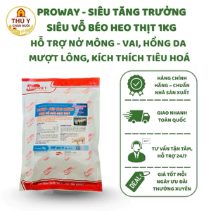 Proway - Siêu Tăng Trưởng Siêu Vỗ Béo Heo Thịt 1Kg Hỗ Trợ Nở Mông Vai Hồng Da Mượt Lông Kích Thích Tiêu Hoá