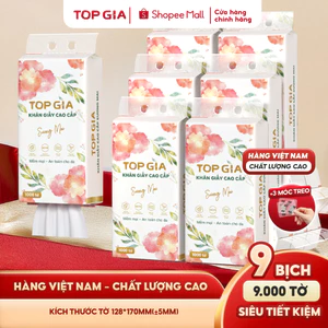 Khăn giấy tút đáy Sương Mai TopGia 9000 tờ 4 lớp đanh dai thâm hút tốt an toàn cho da
