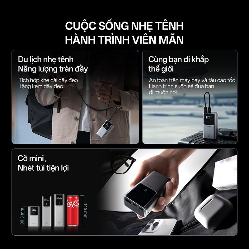 CUKTECH 10 MINI Sạc Di Động 2C1A | Sạc Nhanh 55W Max | Dung Lượng 10.000mAh | Bảo Hành 18 Tháng PB1055 | BigBuy360 - bigbuy360.vn