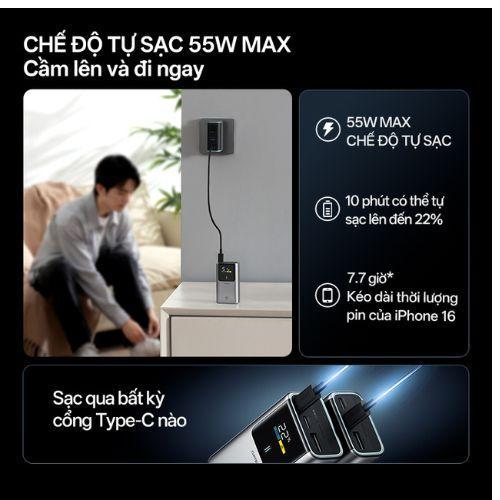 CUKTECH 10 MINI Sạc Di Động 2C1A | Sạc Nhanh 55W Max | Dung Lượng 10.000mAh | Bảo Hành 18 Tháng PB1055 | BigBuy360 - bigbuy360.vn
