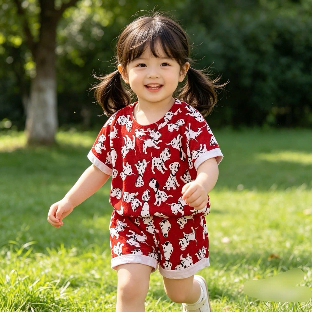 Set Bộ Bé Gái Mùa Hè Bernie E0349 Cộc Tay Cotton Họa Tiết Cute Nhiều Màu (Size 80–120, 10–24kg) – Đồ Bộ Bé Gái