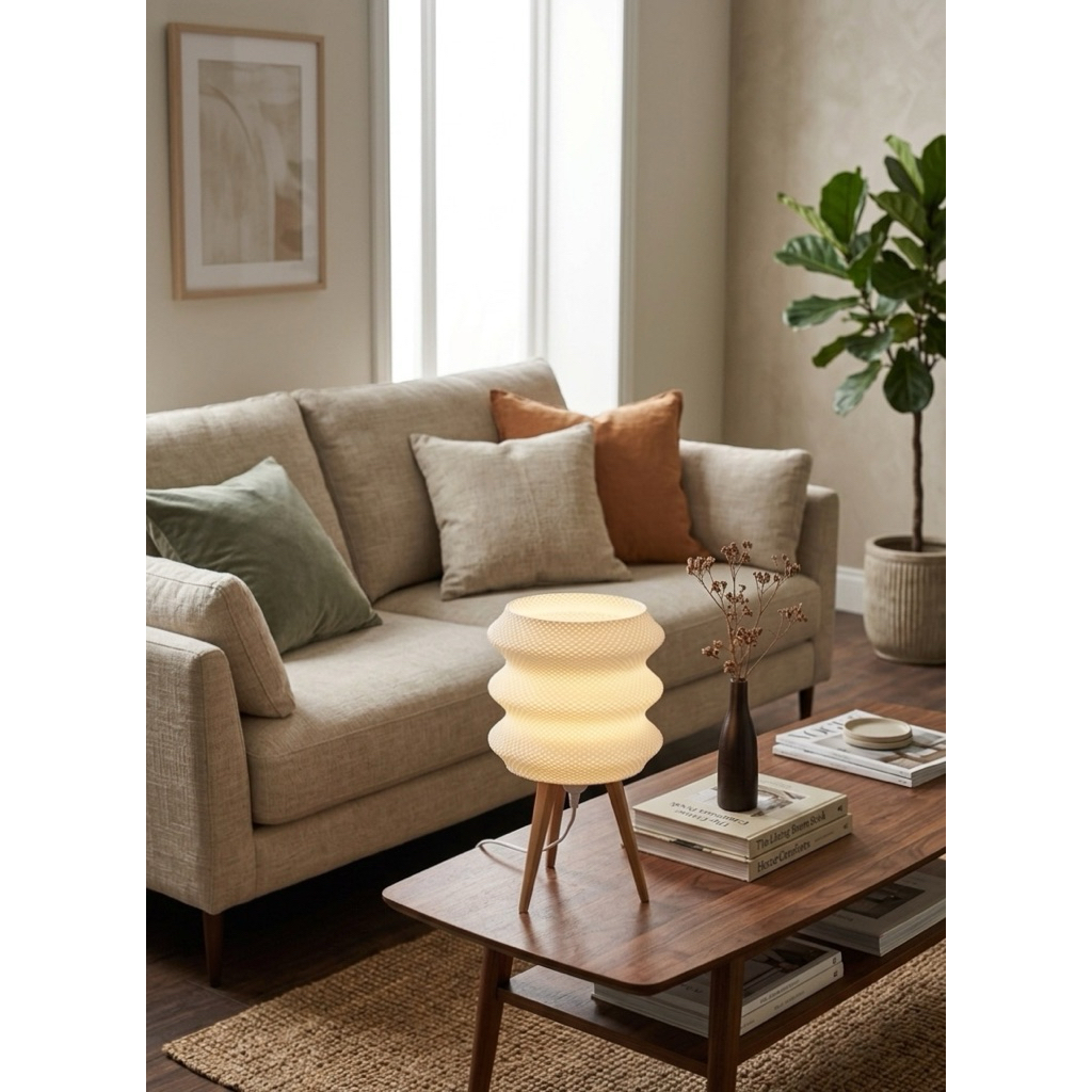 Đèn Ngủ Decor RHYTHM LAMP | MIE LIGHT - Đèn In 3D Dáng Sóng Tầng, Đèn Bàn Nghệ Thuật Ánh Sáng Cao Cấp