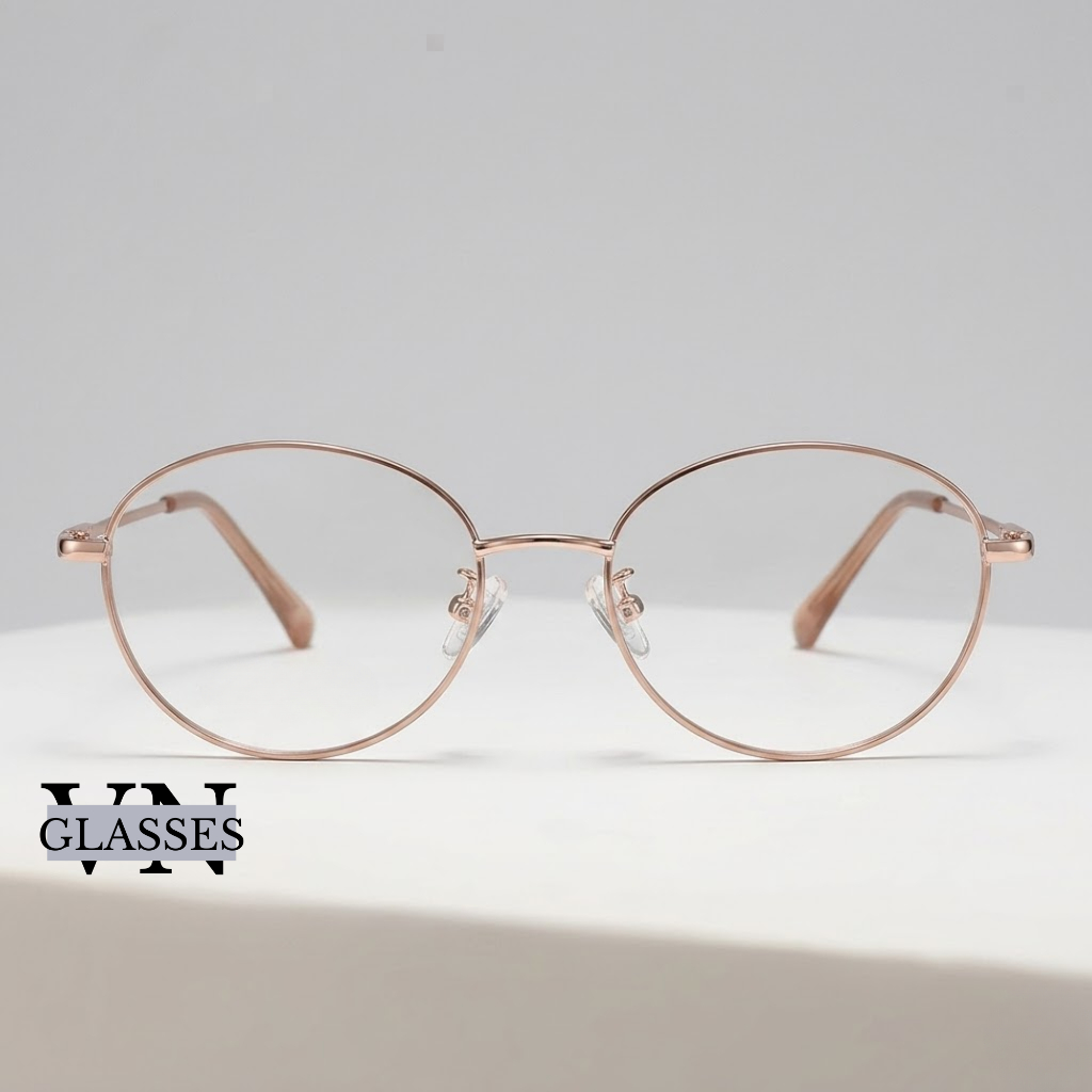 Kính cân Oval gọng kim loại phong cách thanh lịch chống ánh sáng xanh YX023