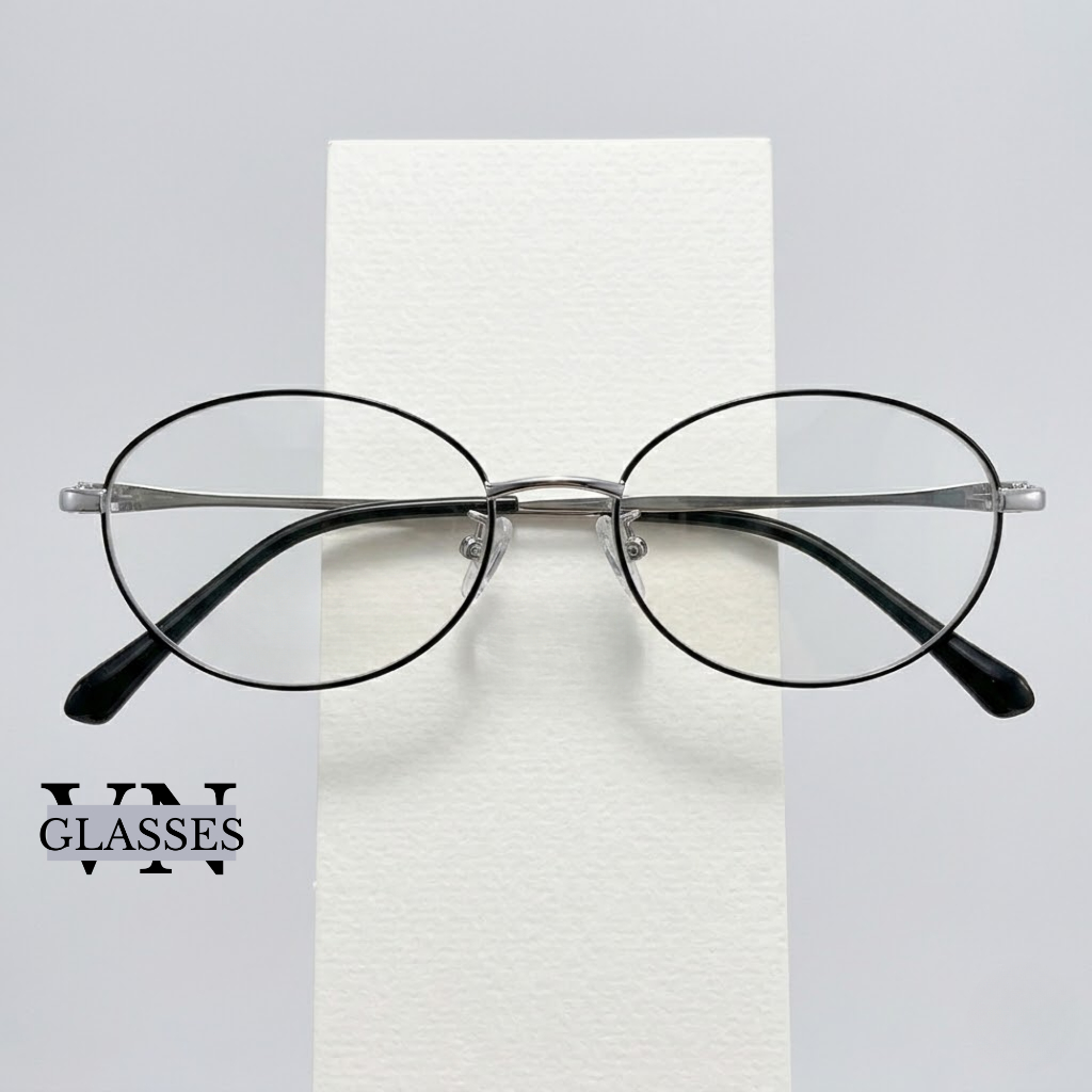 Kính cân Oval gọng kim loại phong cách thanh lịch chống ánh sáng xanh YX023