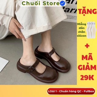 Giày sục nữ da PU tổng hợp dệt vải đế cao su thuận tiện dễ mang êm chân th