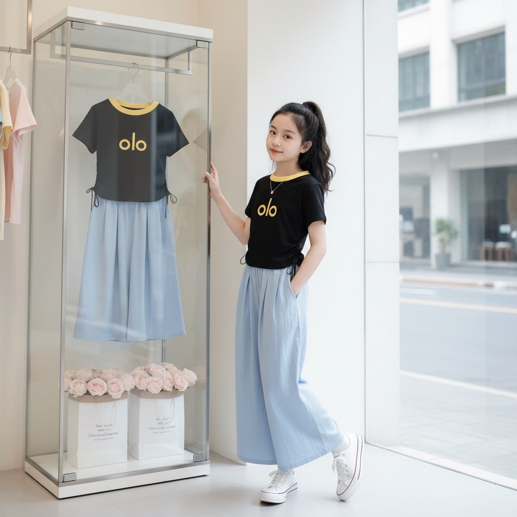 Quần váy gió nhăn cho bé gái size đại BEESHOP H26042