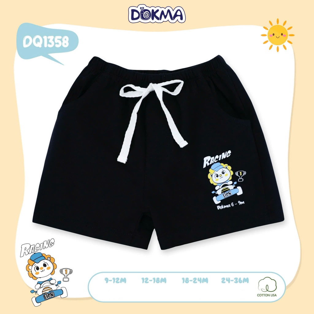 (8-13kg, 6-36M) Quần Cộc Bé Trai Cotton DOKMA DQ1358 DQ2729 DQ2855