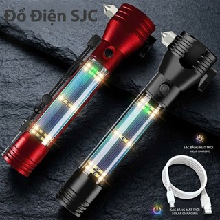 Đèn pin siêu sáng đa chức năng : pin dự phòng, pin sạc USB , sạc năng lượng, búa phá kính , chống nước, zoom xa 300m
