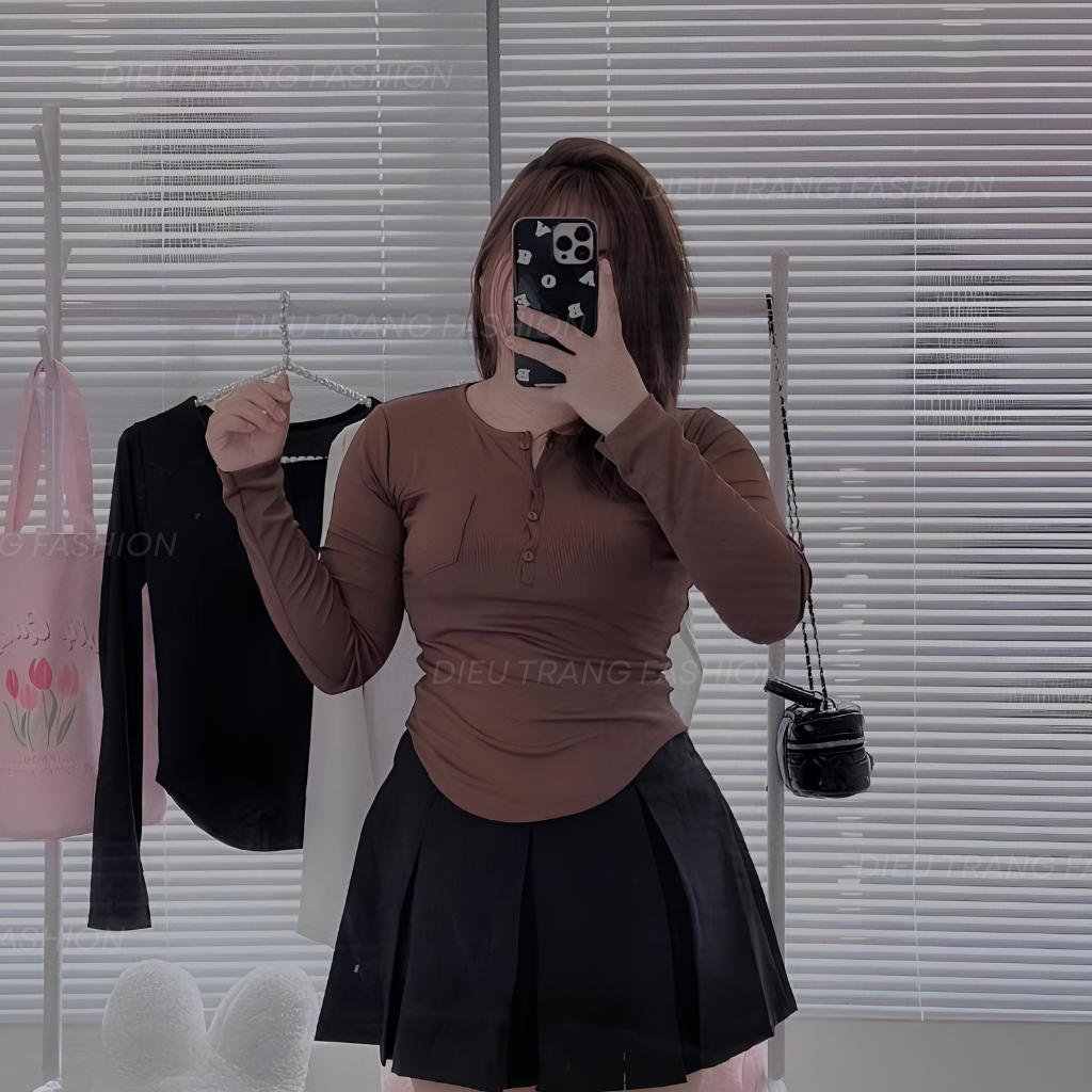 Áo Thun Nữ Dài Tay Cổ Tròn Bigsize Vạt Bầu Chất Thun Tăm Siêu Co Giãn DIEUTRANG_fashion AT24
