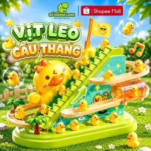 Đồ Chơi Vịt Leo Cầu Thang BỐ KHỦNG LONG Kèm 6 Vịt Có Đường Hầm Có Nhạc Và Đèn