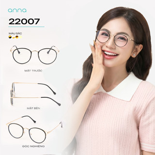 Gọng kính mắt thời trang nam nữ ANNA dáng mắt mèo chất liệu kim loại - 300HQ017