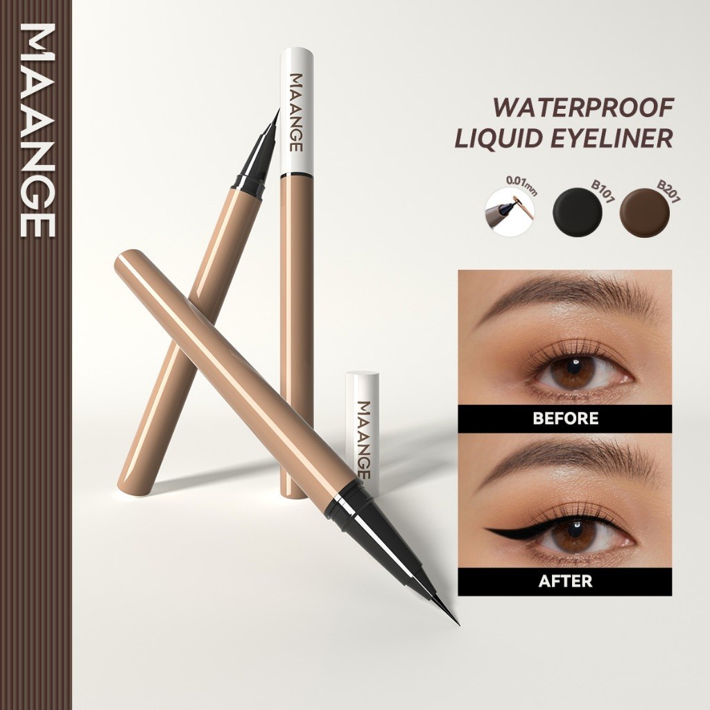 MAANGE Bút kẻ mắt dạng lỏng chống thấm nước lâu trôi nhanh khô Đen và nâu 0.5g E01