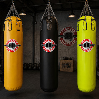Vỏ Bao Cát Fighter Cao Cấp, đường kính 40cm, dây xích treo, dài 1.2m, 1.5m, 1.7m