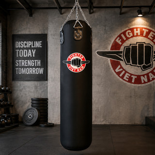 Vỏ Bao Cát Fighter Cao Cấp, đường kính 40cm, dây xích treo, dài 1.2m, 1.5m, 1.7m