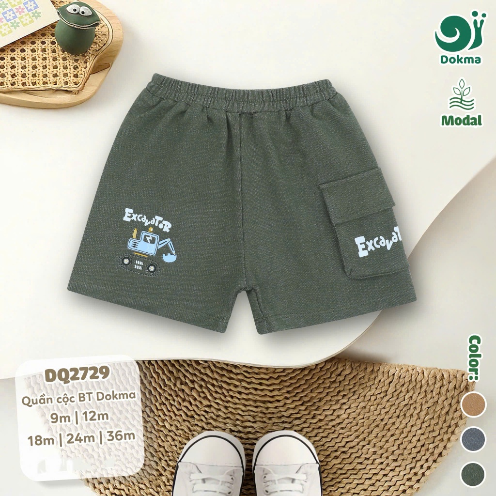 (8-13kg, 6-36M) Quần Cộc Bé Trai Cotton DOKMA DQ1358 DQ2729 DQ2855
