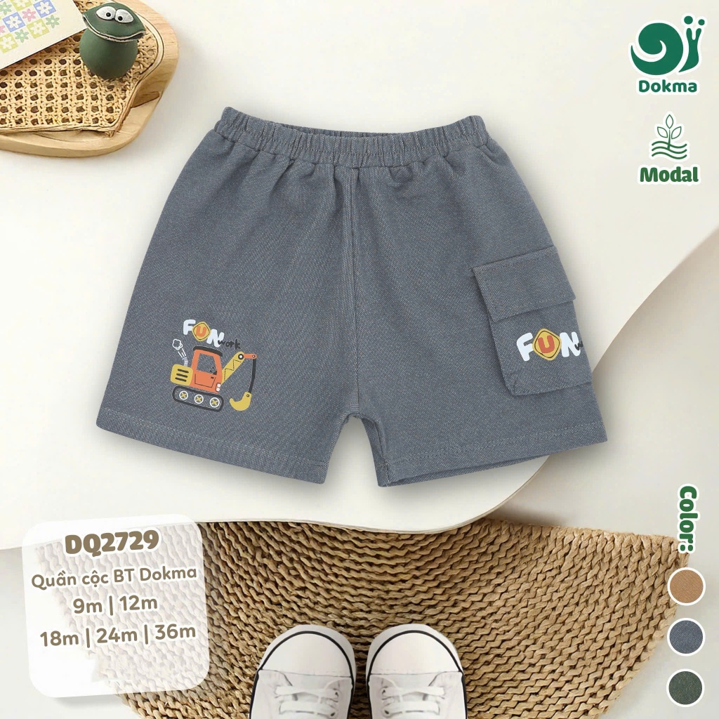 (8-13kg, 6-36M) Quần Cộc Bé Trai Cotton DOKMA DQ1358 DQ2729 DQ2855