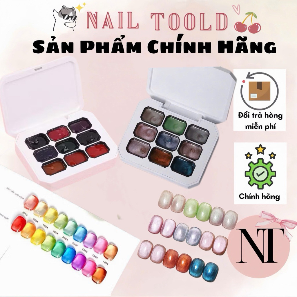 set dặm thạch trong suốt 9 màu, omber đẹp